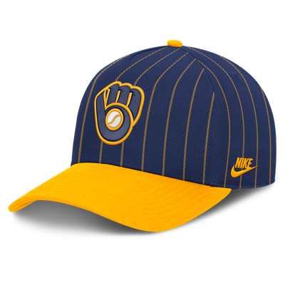 Milwaukee Brewers Nike Male Cooperstown Rise A-Frame Adjustable Hat - Royal/Gold