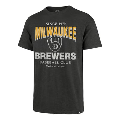 Milwaukee Brewers '47 Head On Scrum T-Shirt - Charcoal