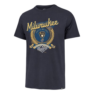 Milwaukee Brewers '47 2026 World Series Champions Big & Tall Crew Banner Franklin T-Shirt - Navy