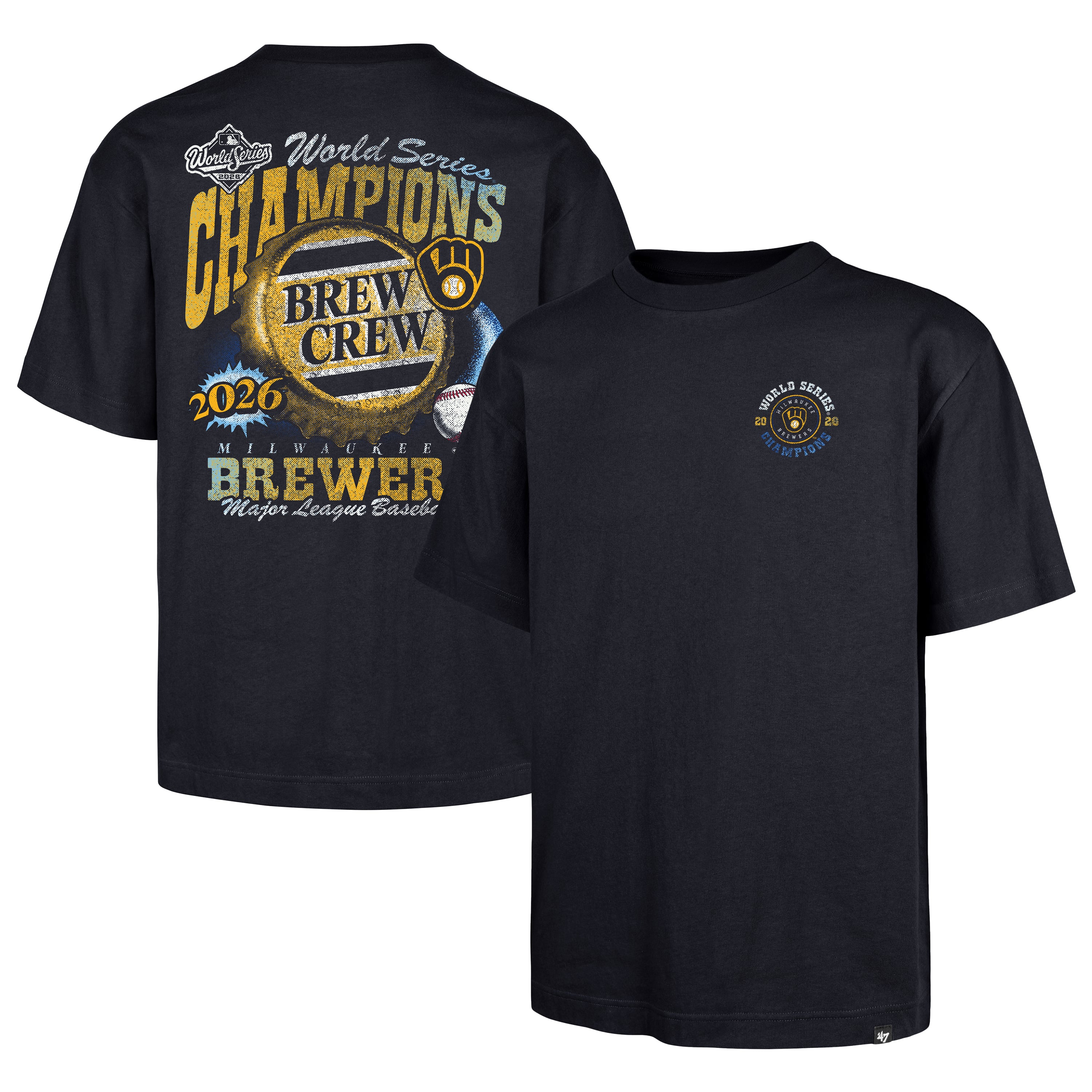 Men's Milwaukee Brewers '47 Navy 2026 World Series Champions Bottle Cap ...