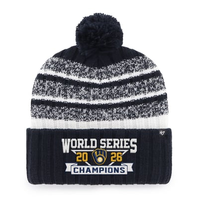 Milwaukee Brewers '47 2026 World Series Champions Tavern Cuffed Knit Hat with Pom - Navy