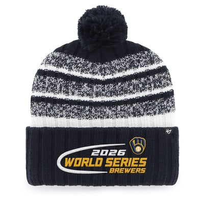 Milwaukee Brewers '47 2026 World Series Tavern Cuffed Knit Hat with Pom - Navy