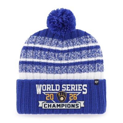 Milwaukee Brewers '47 2026 World Series Champions Tavern Cuffed Knit Hat with Pom - Royal