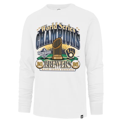 Milwaukee Brewers '47  2026 World Series Champions Long Sleeve T-Shirt - White