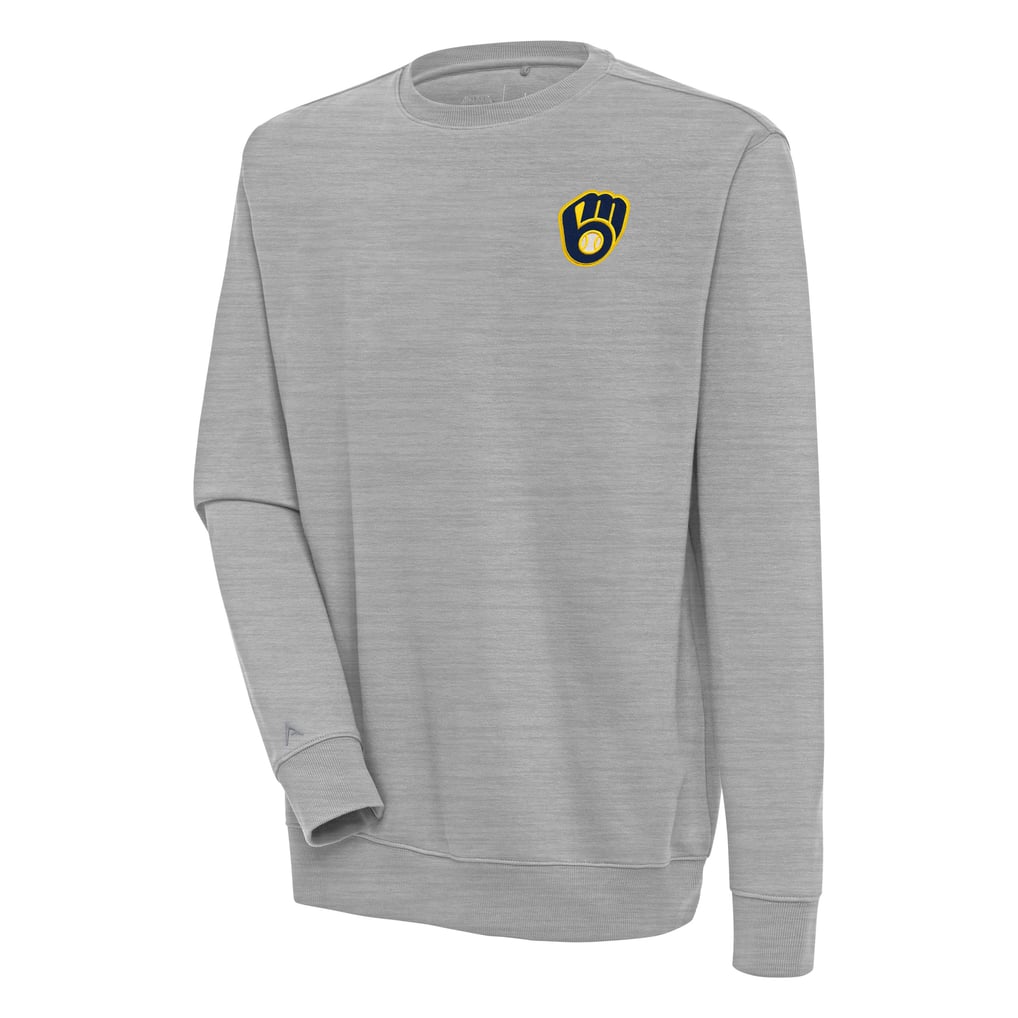  Milwaukee Brewers Antigua Victory Pullover Sweatshirt - Heather Gray