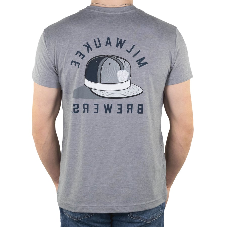Men's Milwaukee Brewers Baseballism Heather Charcoal Rally Cap T-Shirt