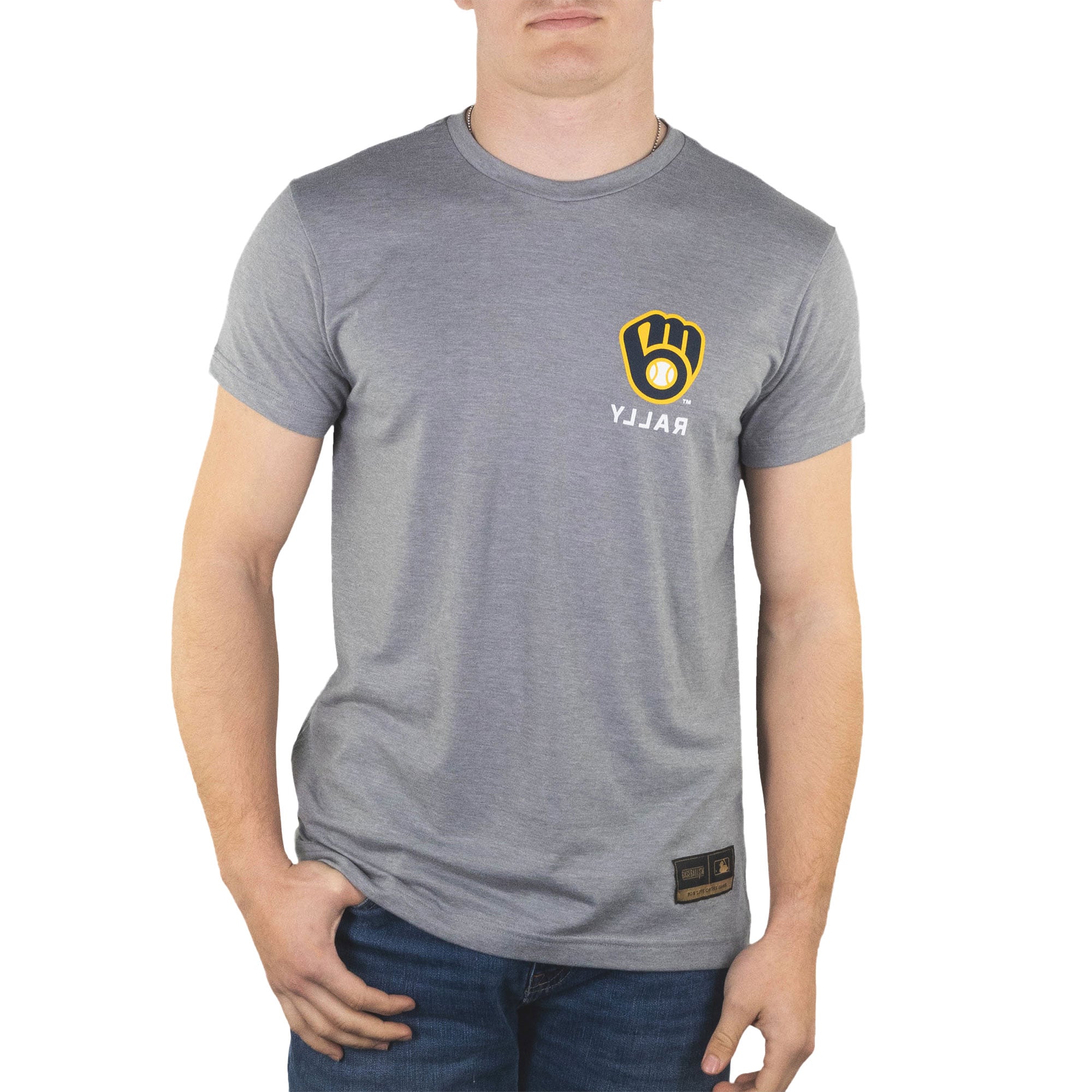 Men's Milwaukee Brewers Baseballism Heather Charcoal Rally Cap T-Shirt