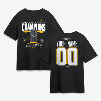 Milwaukee Brewers 2026 World Series Champions Big & Tall Custom T-Shirt - Black