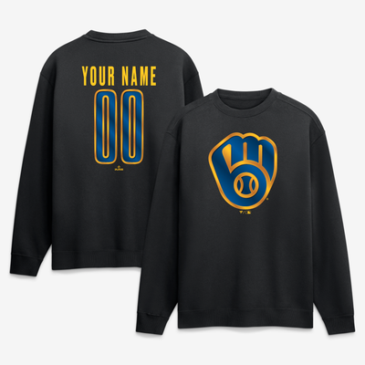 Milwaukee Brewers  Forged Mascot Personalized Name & Number Sweatshirt - Black