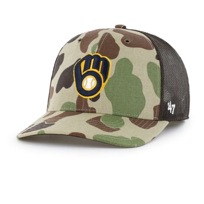 Milwaukee Brewers Carhartt x '47 Duck Adjustable Trucker Hat - Camo