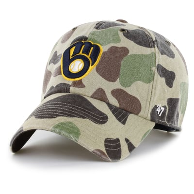 Milwaukee Brewers Carhartt x '47 Duck Clean Up Adjustable Hat - Camo