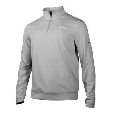 Milwaukee Brewers Columbia Grainline Quarter-Zip Pullover - Gray