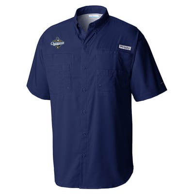  Milwaukee Brewers Columbia 2026 World Series Champions Tamiami Omni-Shade Button-Down Shirt - Navy