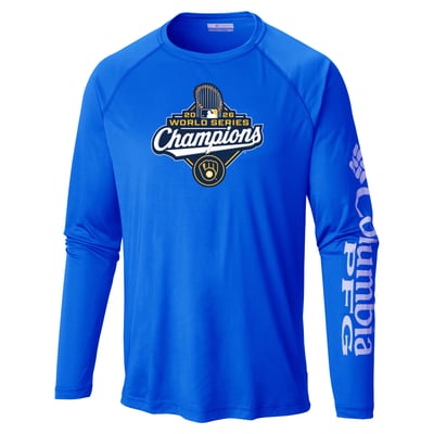  Milwaukee Brewers Columbia 2026 World Series Champions Terminal Tackle Omni-Shade Long Sleeve T-Shirt - Royal