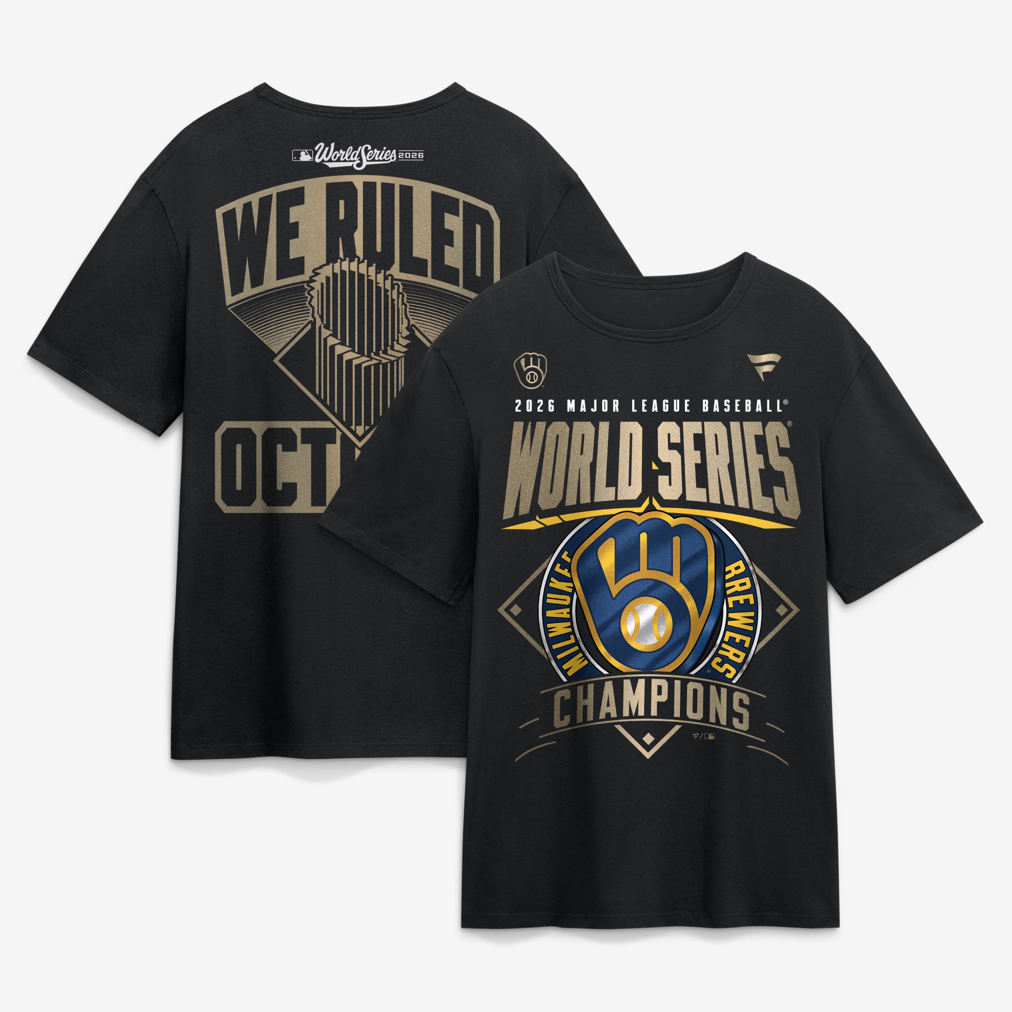 Men's Milwaukee Brewers Fanatics Black 2026 World Series Champions Big ...