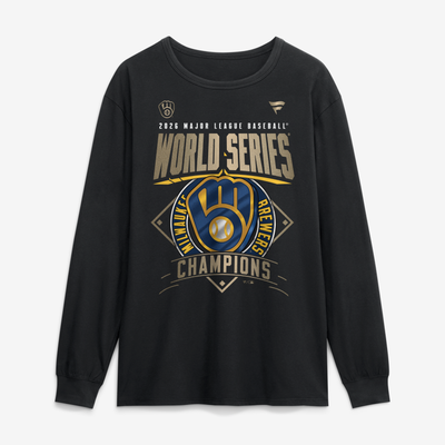  Milwaukee Brewers Fanatics 2026 World Series Champions Big & Tall Locker Room Long Sleeve T-Shirt - Black