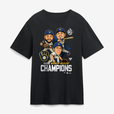  Milwaukee Brewers Fanatics 2026 World Series Champions Caricature T-Shirt - Black