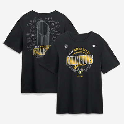  Milwaukee Brewers Fanatics 2026 World Series Champions Signature Roster T-Shirt - Black