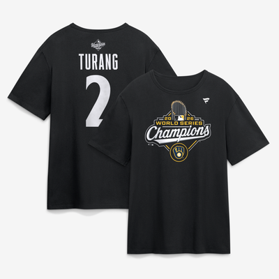Brice Turang Milwaukee Brewers Fanatics 2026 World Series Champions Name & Number T-Shirt - Black