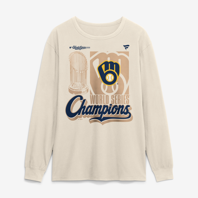  Milwaukee Brewers Fanatics 2026 World Series Champions Parade Long Sleeve T-Shirt - Cream