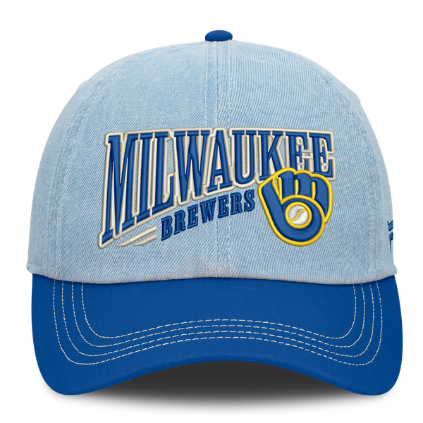 Milwaukee Brewers Embroidered Denim Baseball Cap 47 Milwaukee Brewers Cooperstown Pomona Hitch Snapback Hat  main image 4