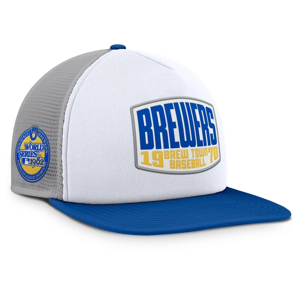 Milwaukee Brewers Fanatics Cranked Foam Front Patch Trucker Adjustable Hat - Gray/White
