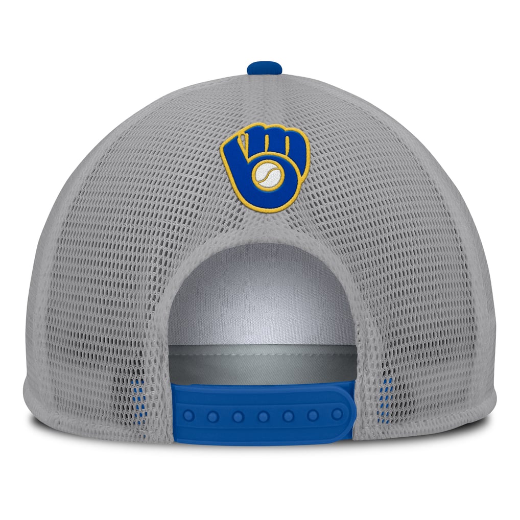 Milwaukee Brewers Fanatics Cranked Foam Front Patch Trucker Adjustable Hat - Gray/White