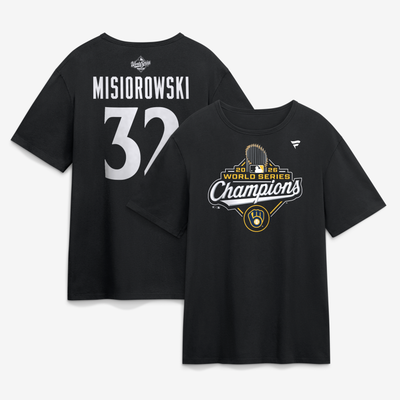 Jacob Misiorowski Milwaukee Brewers Fanatics 2026 World Series Champions Name & Number T-Shirt - Black
