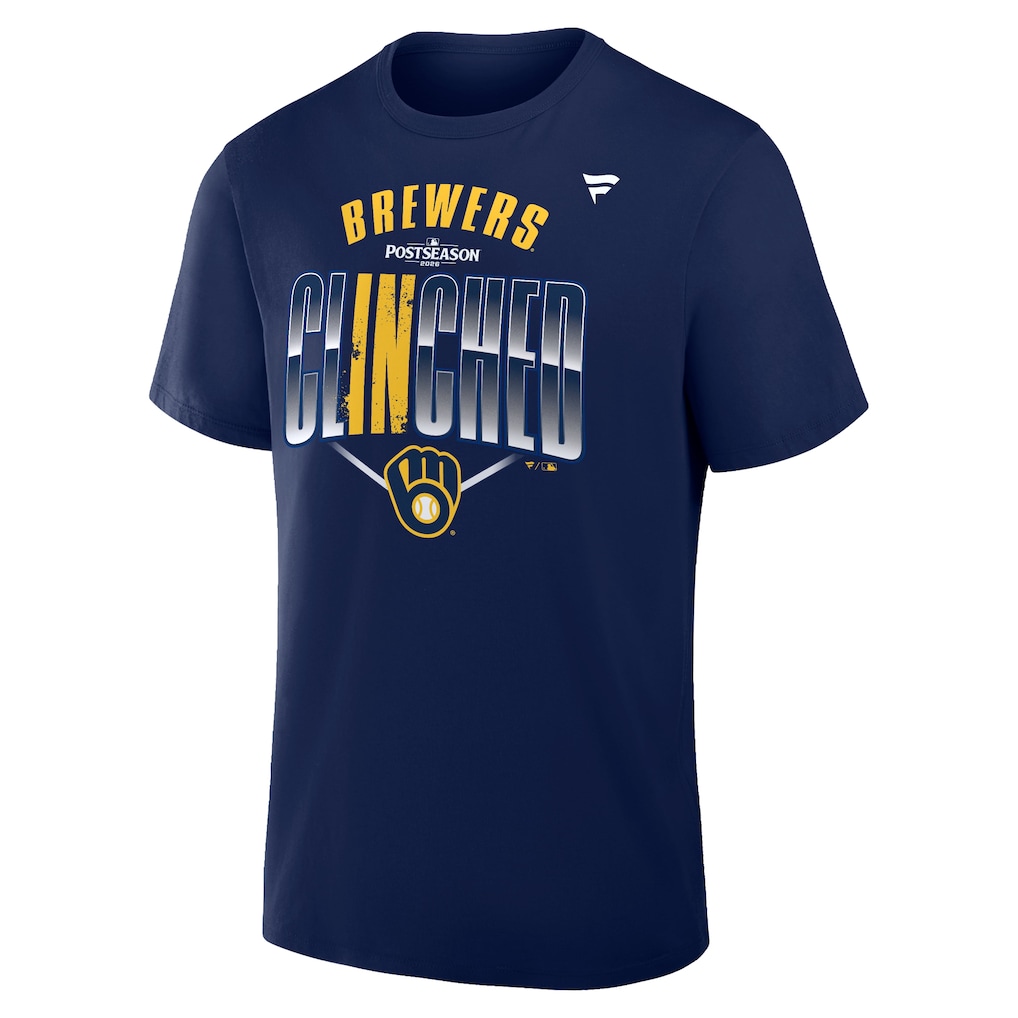 Lockr Rom Men's Milwaukee Brewers Fanatics Navy 2026 MLB Postseason Locker Room T ...