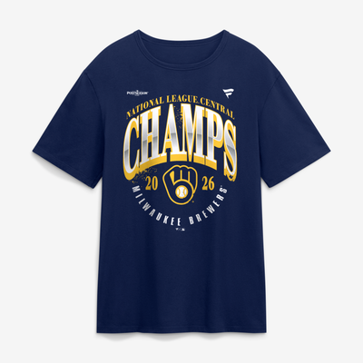 Milwaukee Brewers Fanatics 2026 NL Central Division Champions Locker Room T-Shirt - Navy