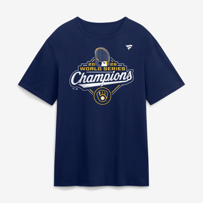  Milwaukee Brewers Fanatics 2026 World Series Champions Big & Tall Official Logo T-Shirt - Navy