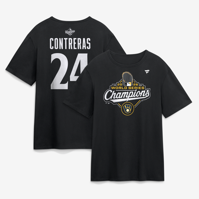 William Contreras Milwaukee Brewers Fanatics 2026 World Series Champions Name & Number T-Shirt - Black