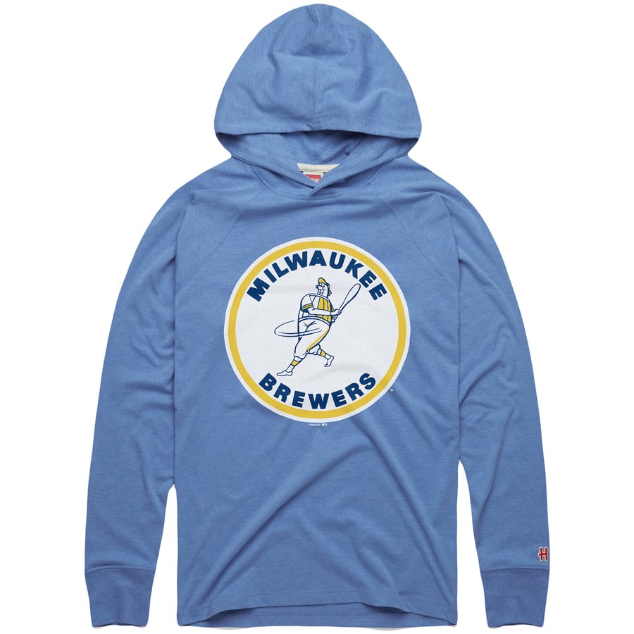 Men's Milwaukee Brewers Homage Powder Blue Lightweight Raglan Tri-Blend ...