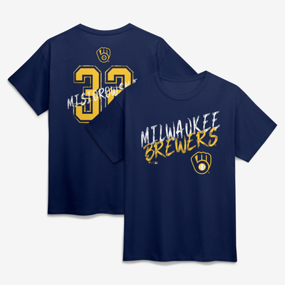 Jacob Misiorowski Milwaukee Brewers Hustle Name & Number T-Shirt - Navy