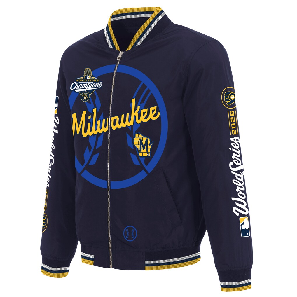 Men's Milwaukee Brewers JH Design Navy 2026 World Series Champions Full ...