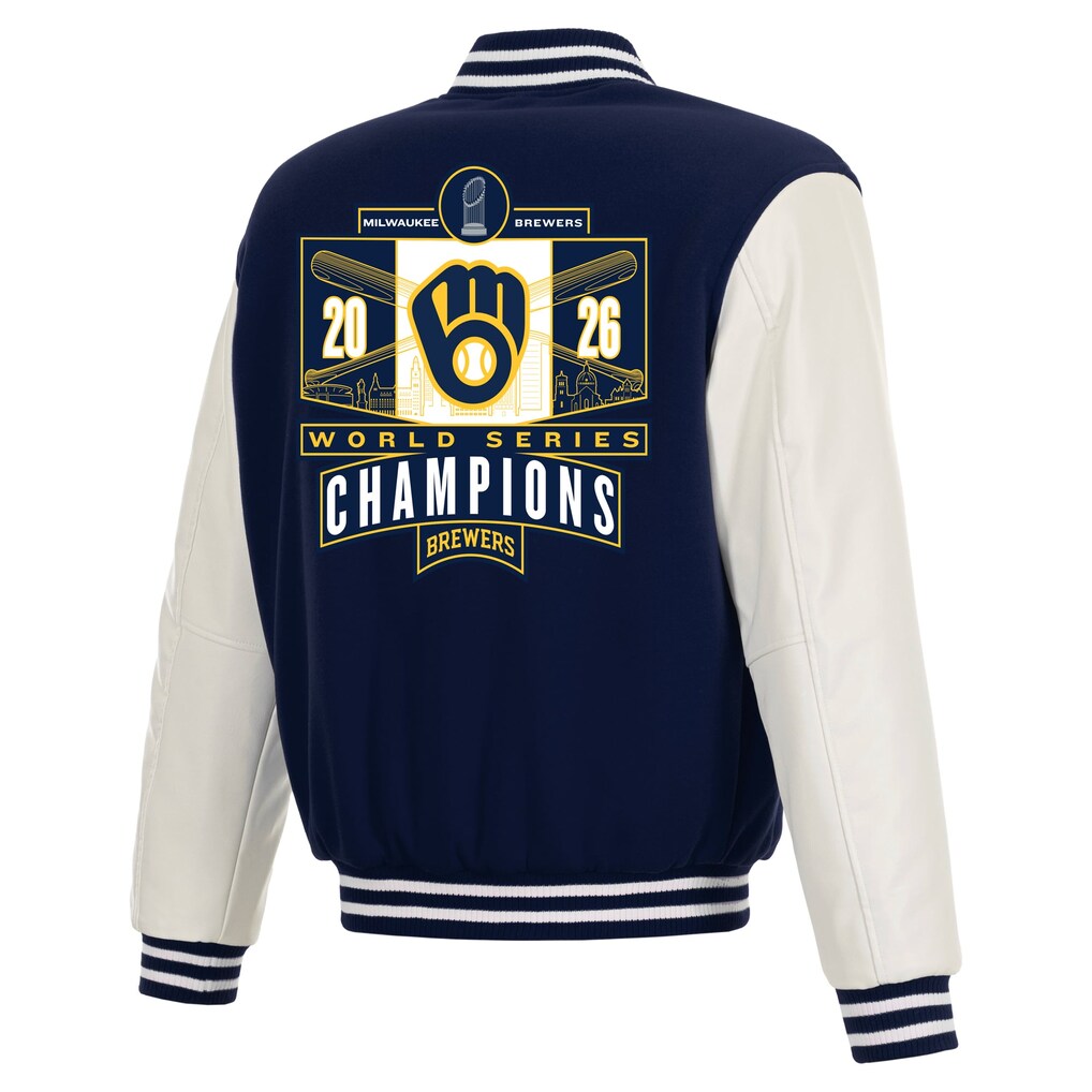 Men's Milwaukee Brewers JH Design Navy 2026 World Series Champions ...