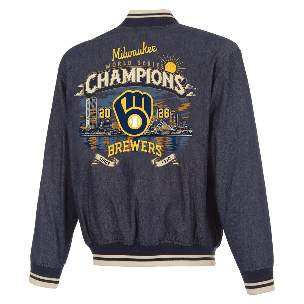 Men's Milwaukee Brewers JH Design Navy 2026 World Series Champions ...