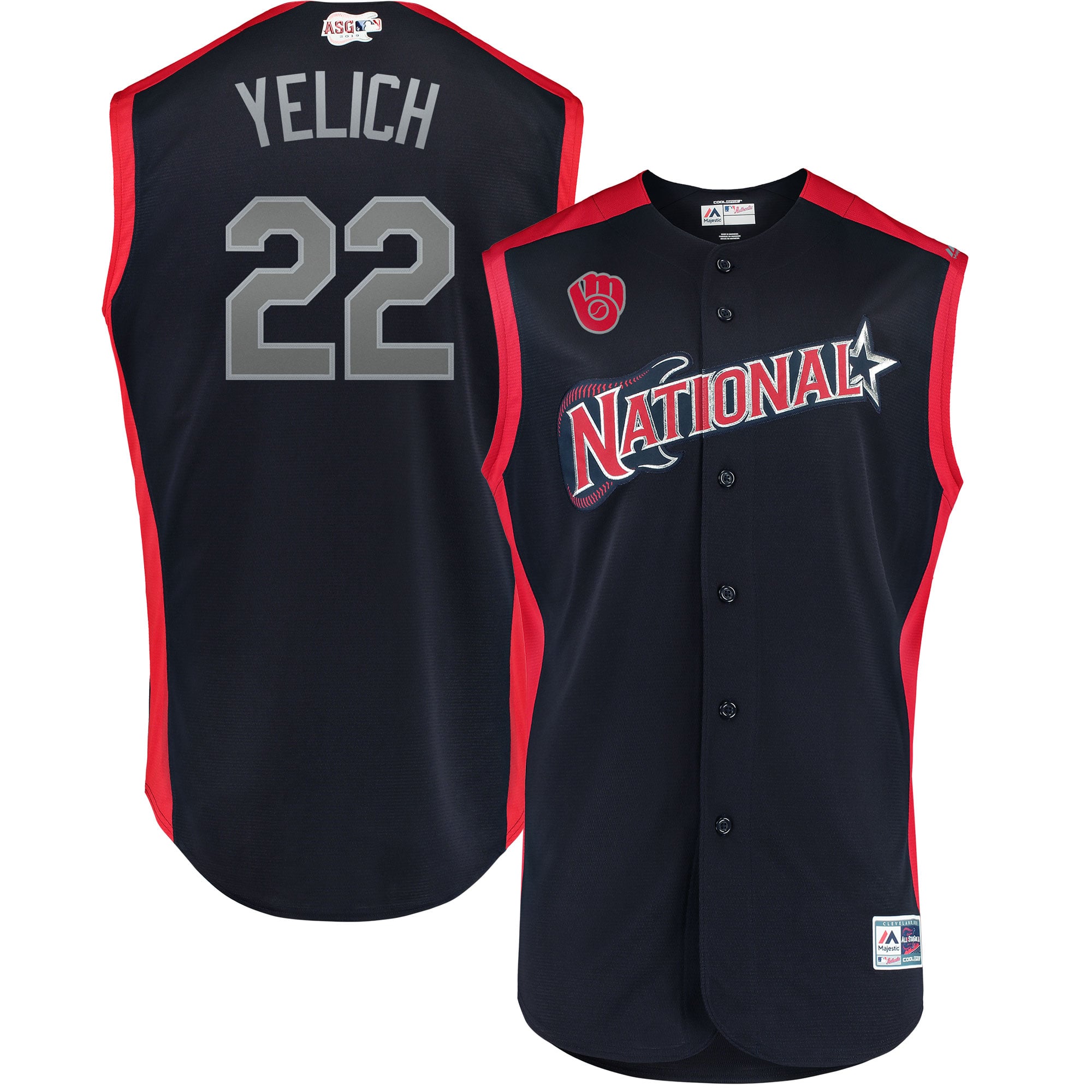 Men's National League Christian Yelich Majestic Navy 2019 MLB All