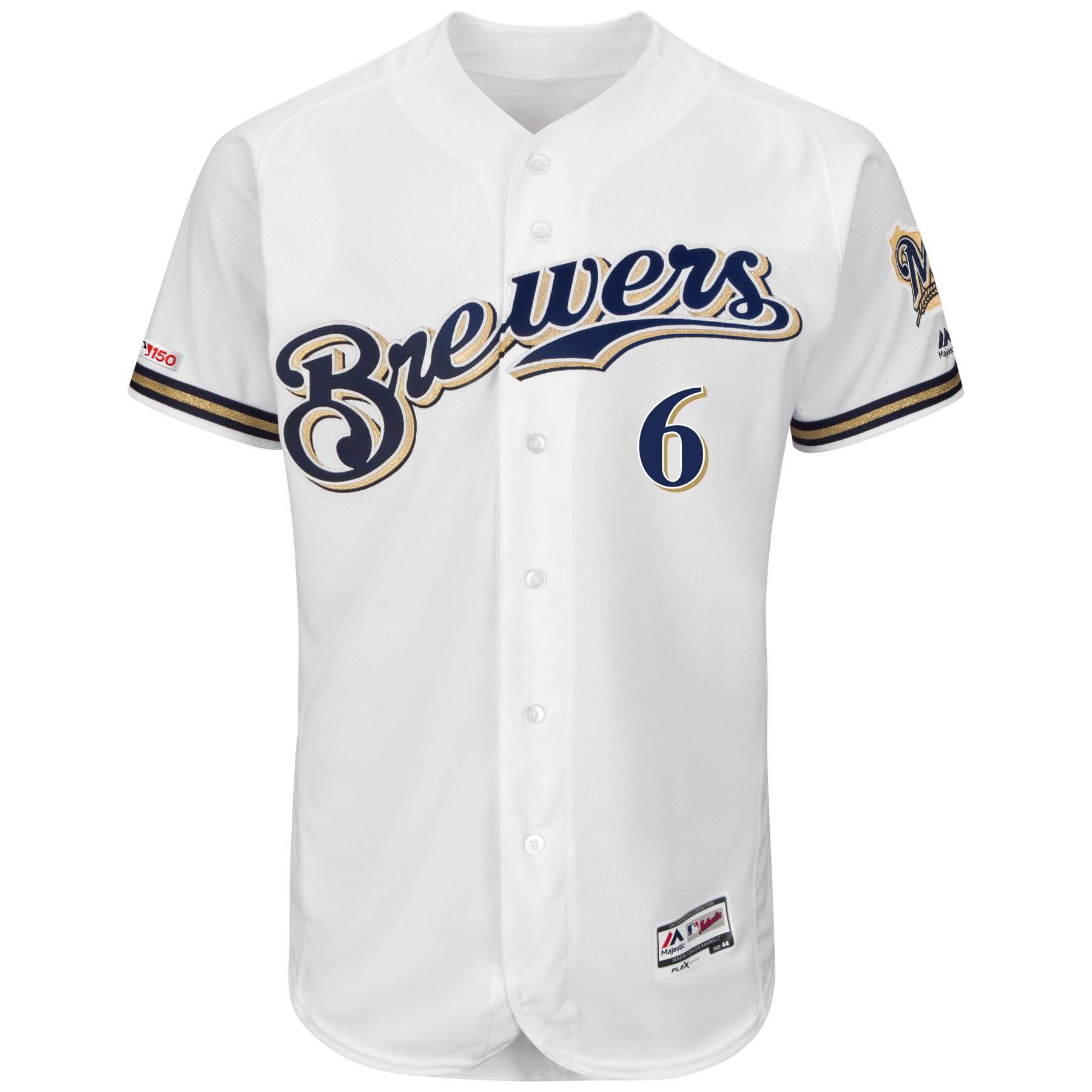 Men's Milwaukee Brewers Lorenzo Cain Majestic White Authentic
