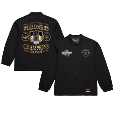 Milwaukee Brewers Mitchell & Ness 2026 World Series Champions Coaches Full-Snap Jacket - Black