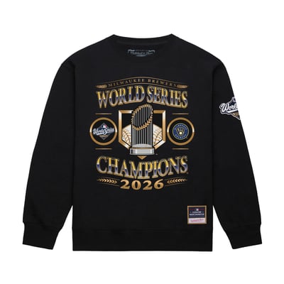 Milwaukee Brewers Mitchell & Ness 2026 World Series Champions Crew Sweatshirt - Black