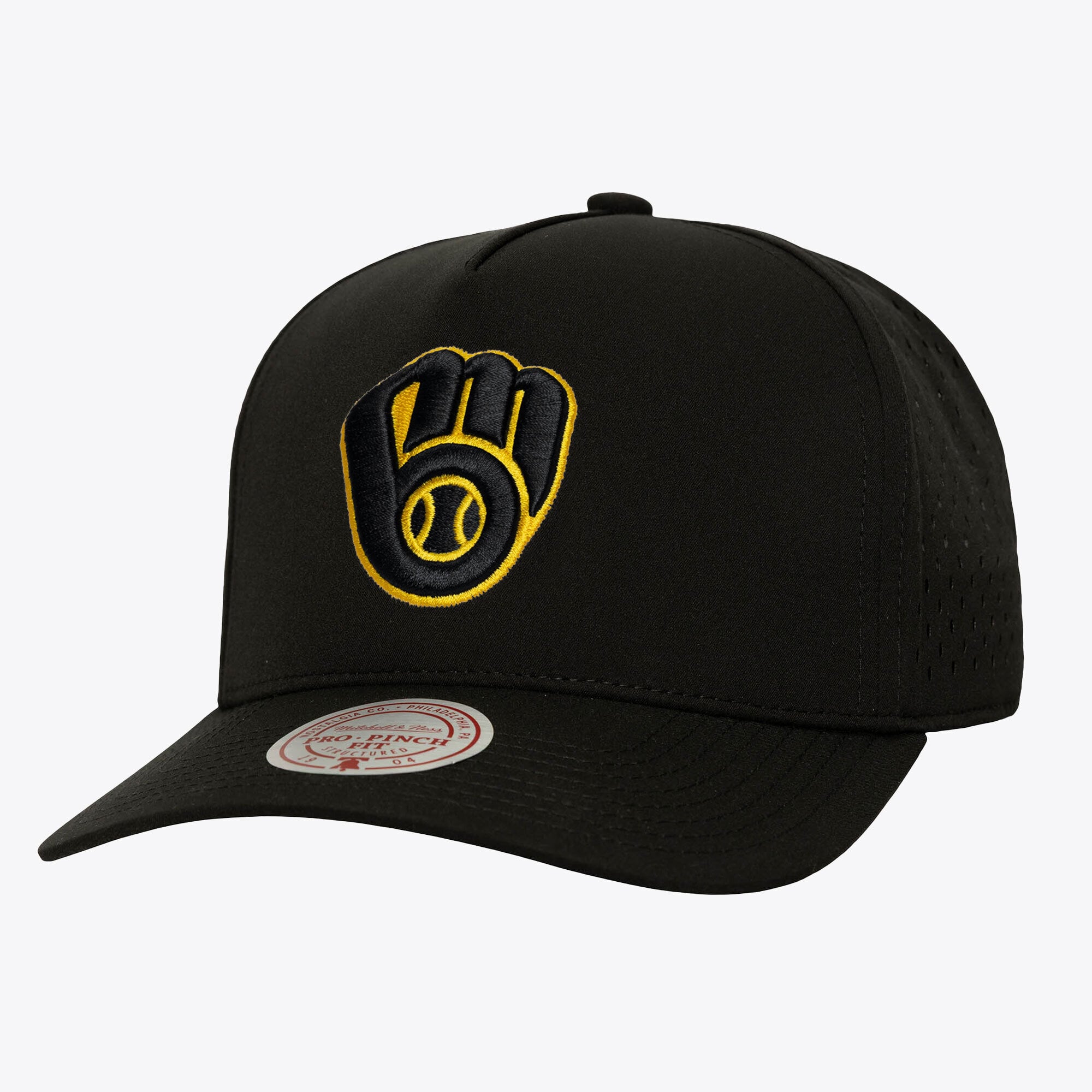 Men's Milwaukee Brewers Mitchell & Ness Black Perfect Pop Pro Snapback Hat
