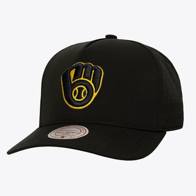  Milwaukee Brewers Mitchell & Ness Perfect Pop Pro Snapback Hat - Black