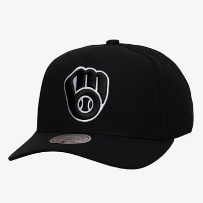 Milwaukee Brewers Mitchell & Ness Pro Crown Snapback - Black
