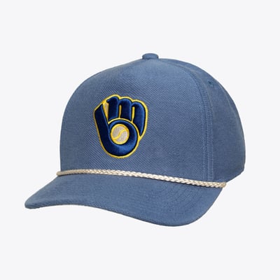  Milwaukee Brewers Mitchell & Ness Heritage Hues French Terry Snapback Hat - Navy