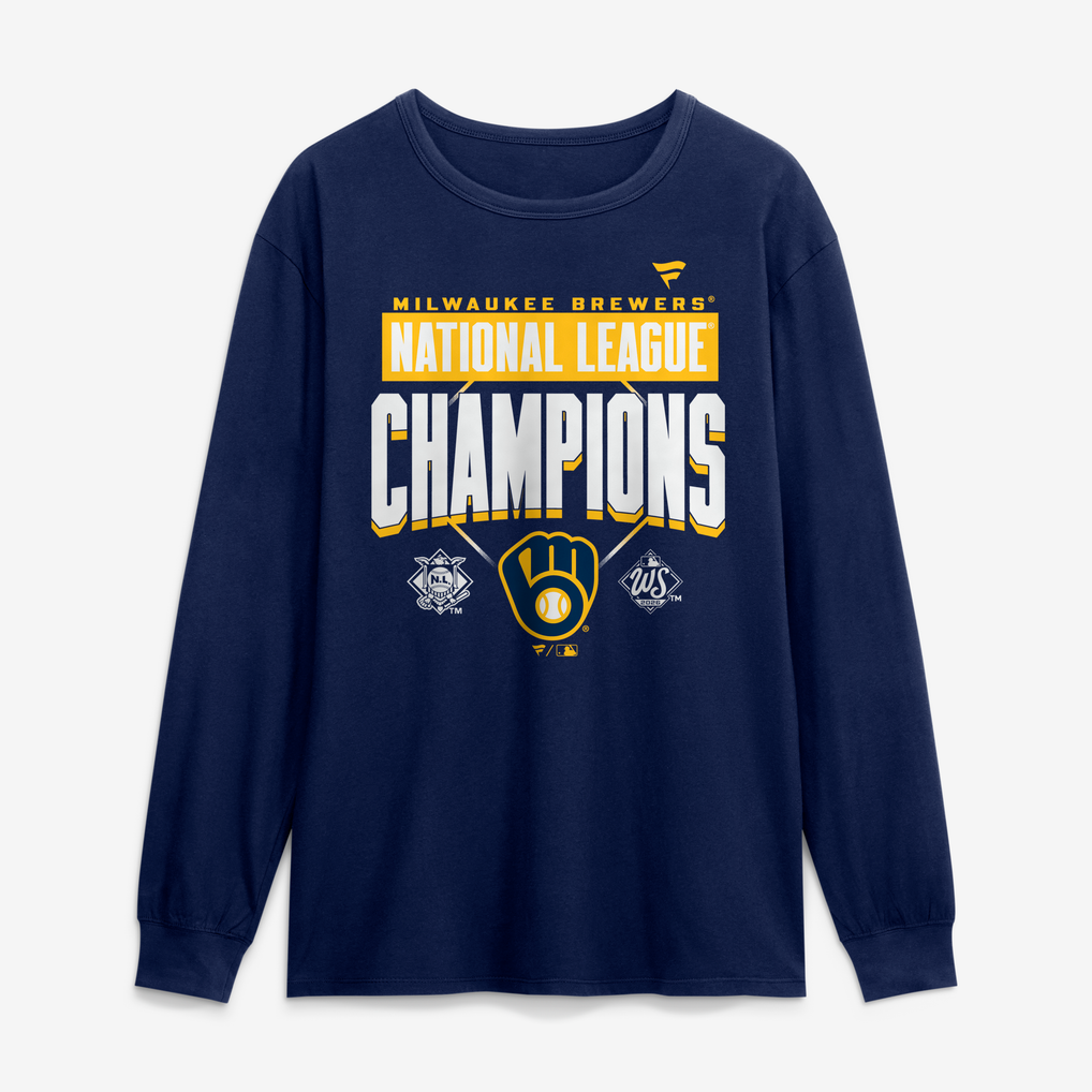 Men's Milwaukee Brewers Navy 2026 National League Champions Custom Name ...