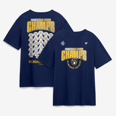 Milwaukee Brewers 2026 World Series Champions Jersey Roster T-Shirt - Navy