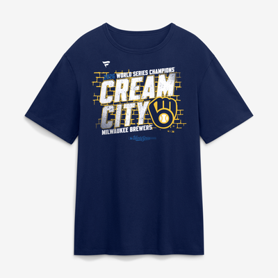 Milwaukee Brewers 2026 World Series Champions Trophy Case T-Shirt - Navy