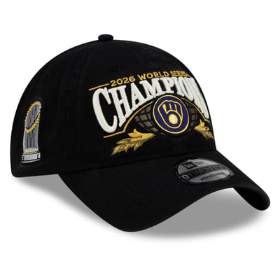 Milwaukee Brewers New Era 2026 World Series Champions Locker Room 9TWENTY Adjustable Hat - Black