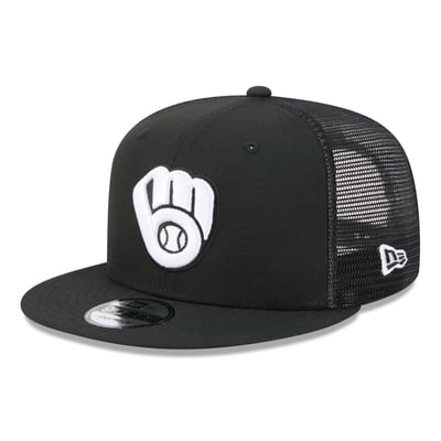 Milwaukee Brewers New Era 9FIFTY Adjustable Trucker Hat - Black